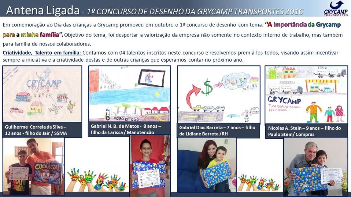 1Âº Concurso de desenho da Grycamp Transportes 2016