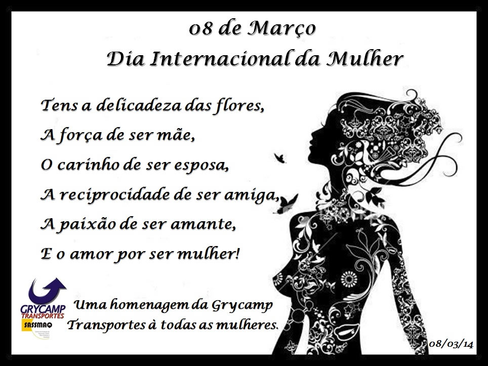 Dia Internacional da Mulher - Grycamp Transportes 